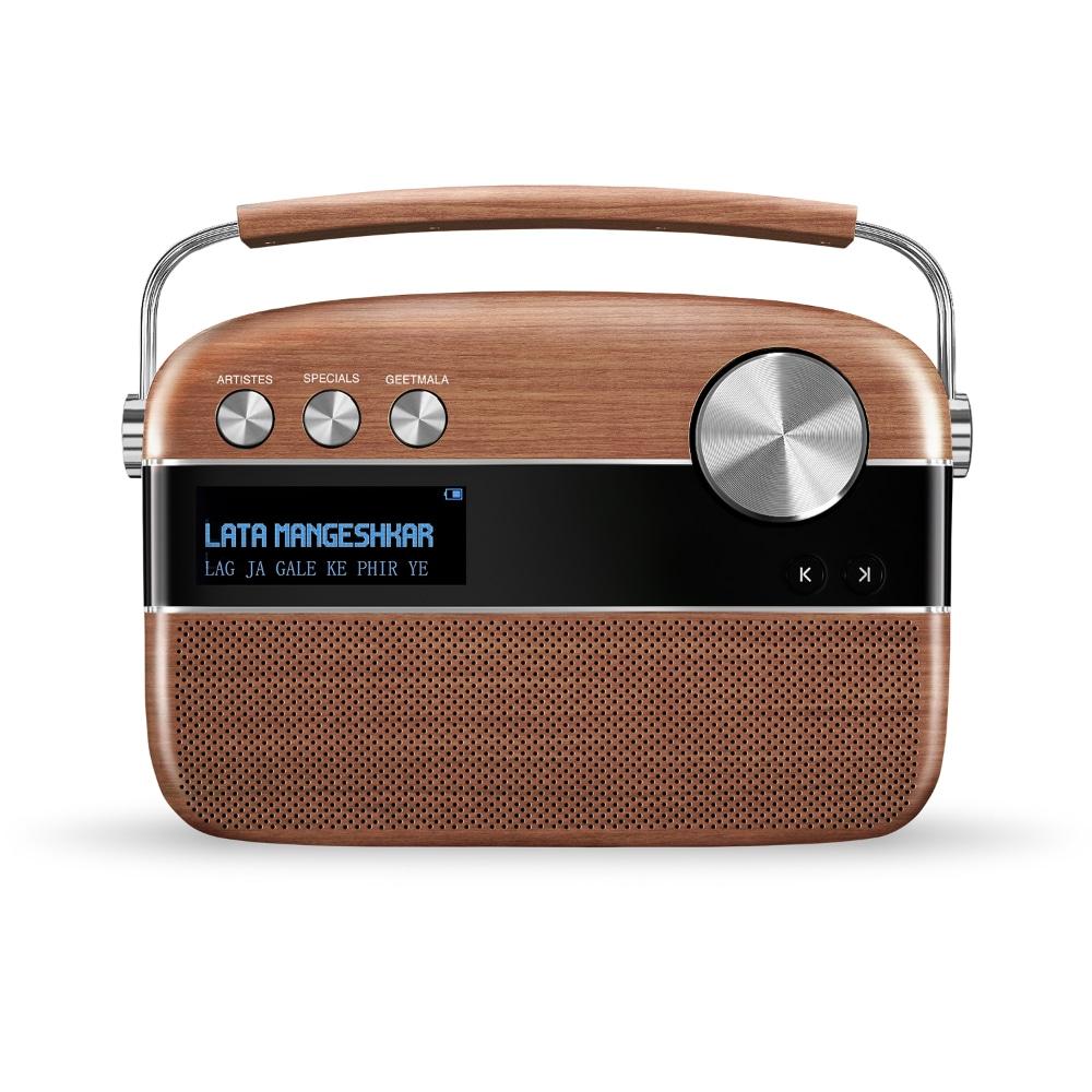Saregama Carvaan Hindi - Portable Music Player with 5000 Preloaded Songs, FM/BT/AUX (Oak Wood Brown)