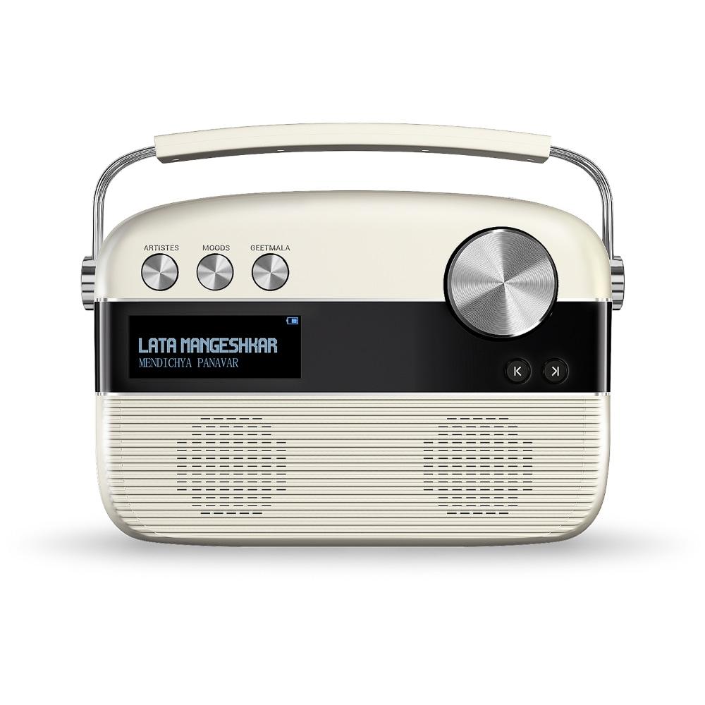 Saregama Carvaan Marathi - Portable Music Player with 5000 Preloaded Songs, FM/BT/AUX (Porcelain White)
