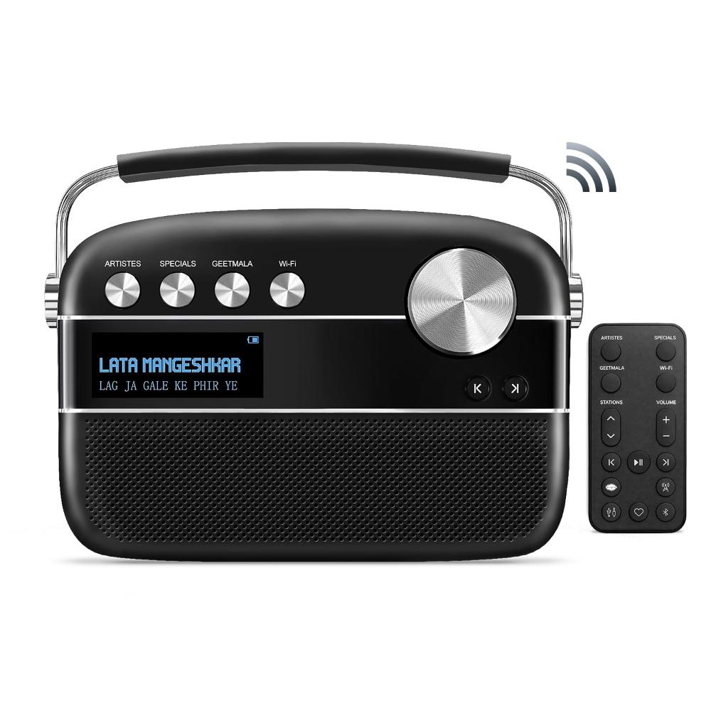 Saregama Carvaan Wifi Hindi 5000 Pre-Loaded Songs with Podcast, FM/BT/AUX (Classic Black)