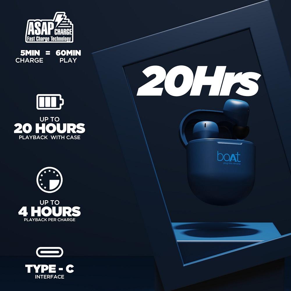 Ear Earbuds Boat 381 With Asap Charge BoAt TWS Airdopes 381 RTL