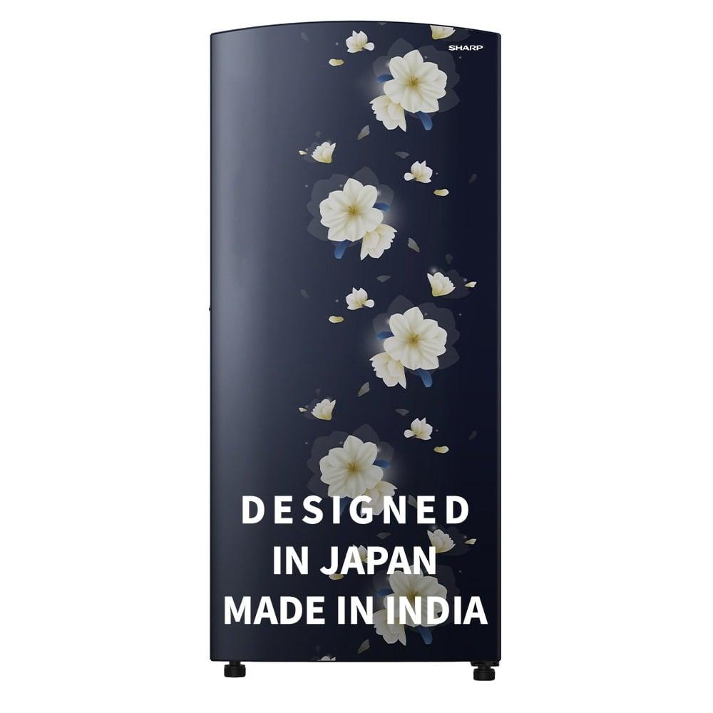 Sharp 187 L 2 Star Direct Cool Single Door Refrigerator, Floral Fall Blue, SJ-DF207N2-PBF