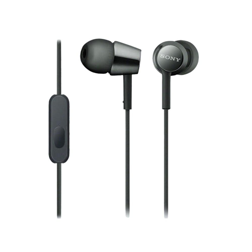 Sony MDR-EX155AP Wired Earphone with Inline Remote and Mic for Hands-free Calls, Black