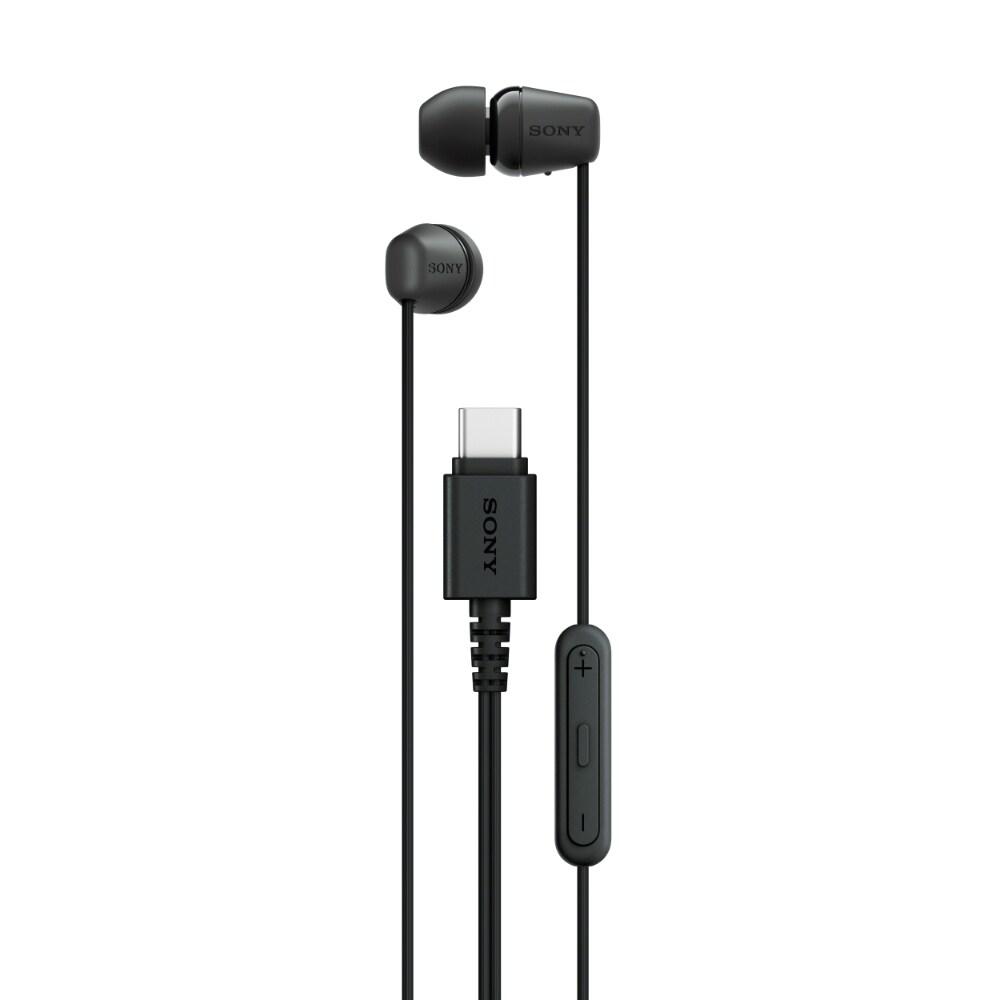 Sony IER-EX15C Wired in Ear Type C Earphone, In-Line remote for Volume & Mute Function with Mic, Tangle Free Serration Wire, Compatible with USB-C Devices, High Sound Quality (Black)