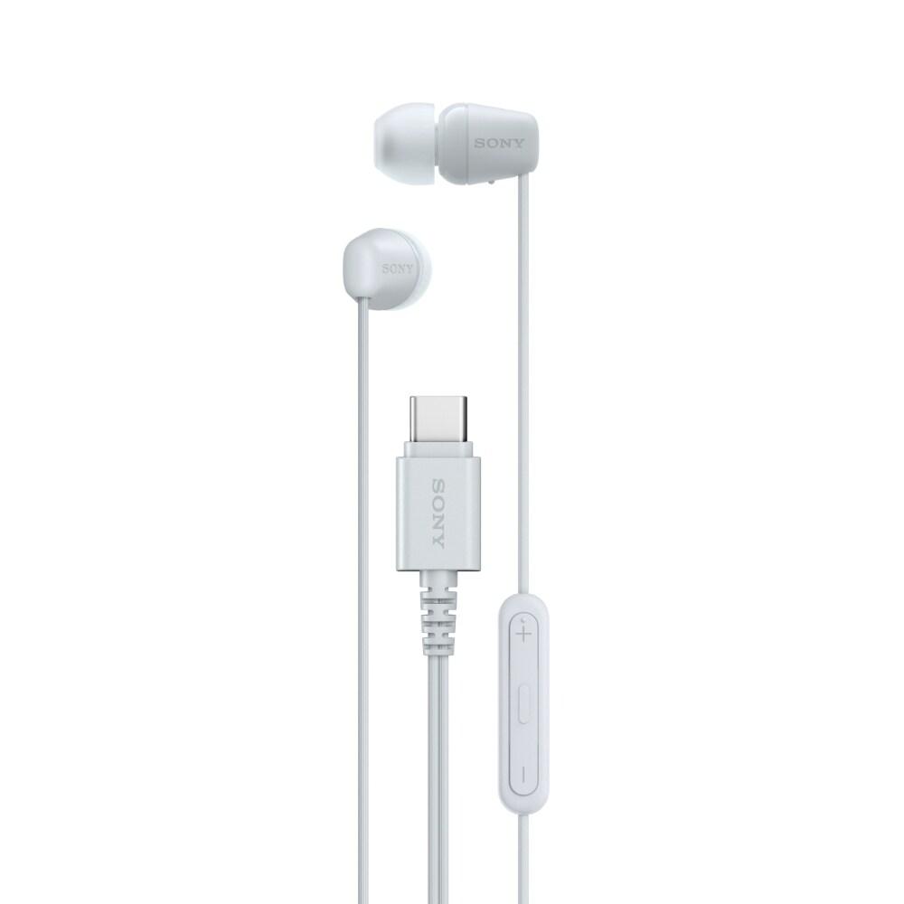 Sony IER-EX15C Wired in Ear Type C Earphone, In-Line remote for Volume & Mute Function with Mic, Tangle Free Serration Wire, Compatible with USB-C Devices, High Sound Quality (White)