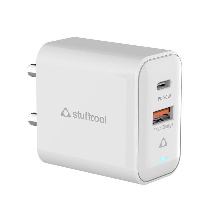 Buy Stuffcool Flow Type C Power Delivery + USB A 30 W Adapter, White at ...