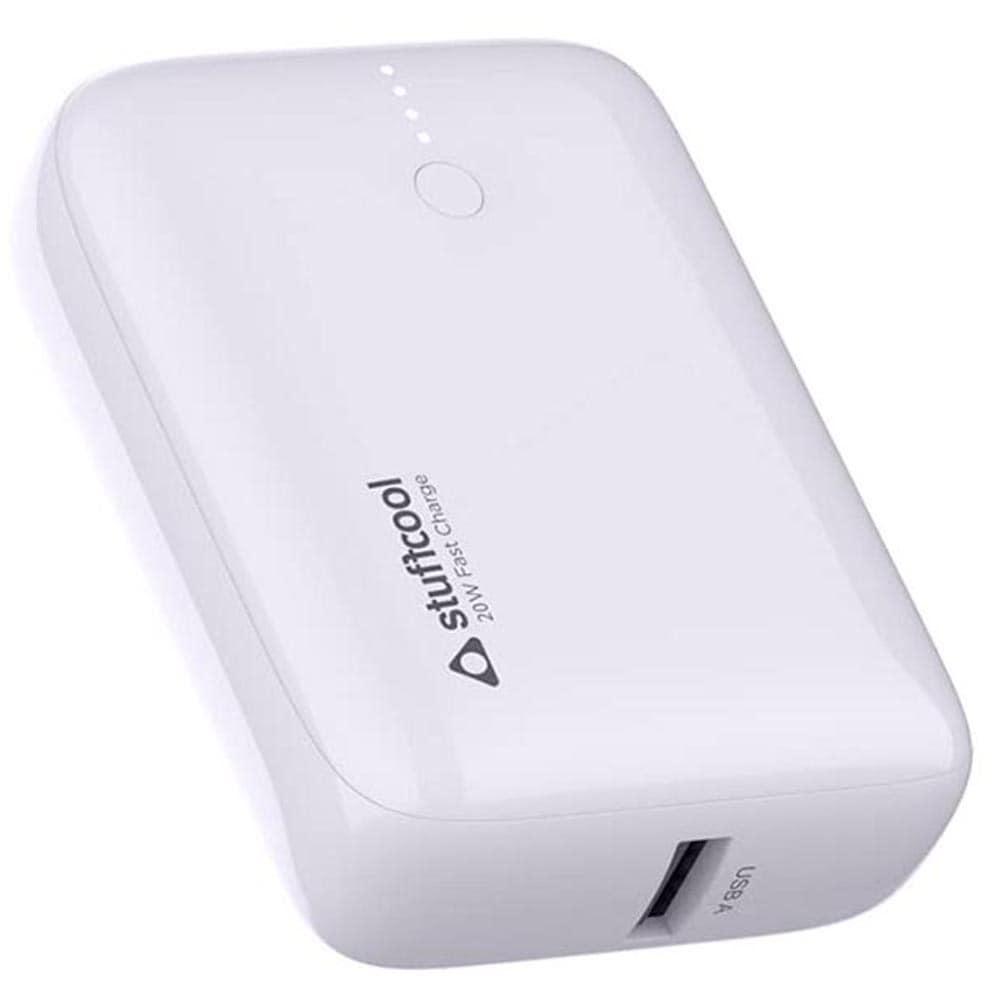 Stuffcool 10000 mAh Power Bank, Palm Smallest White
