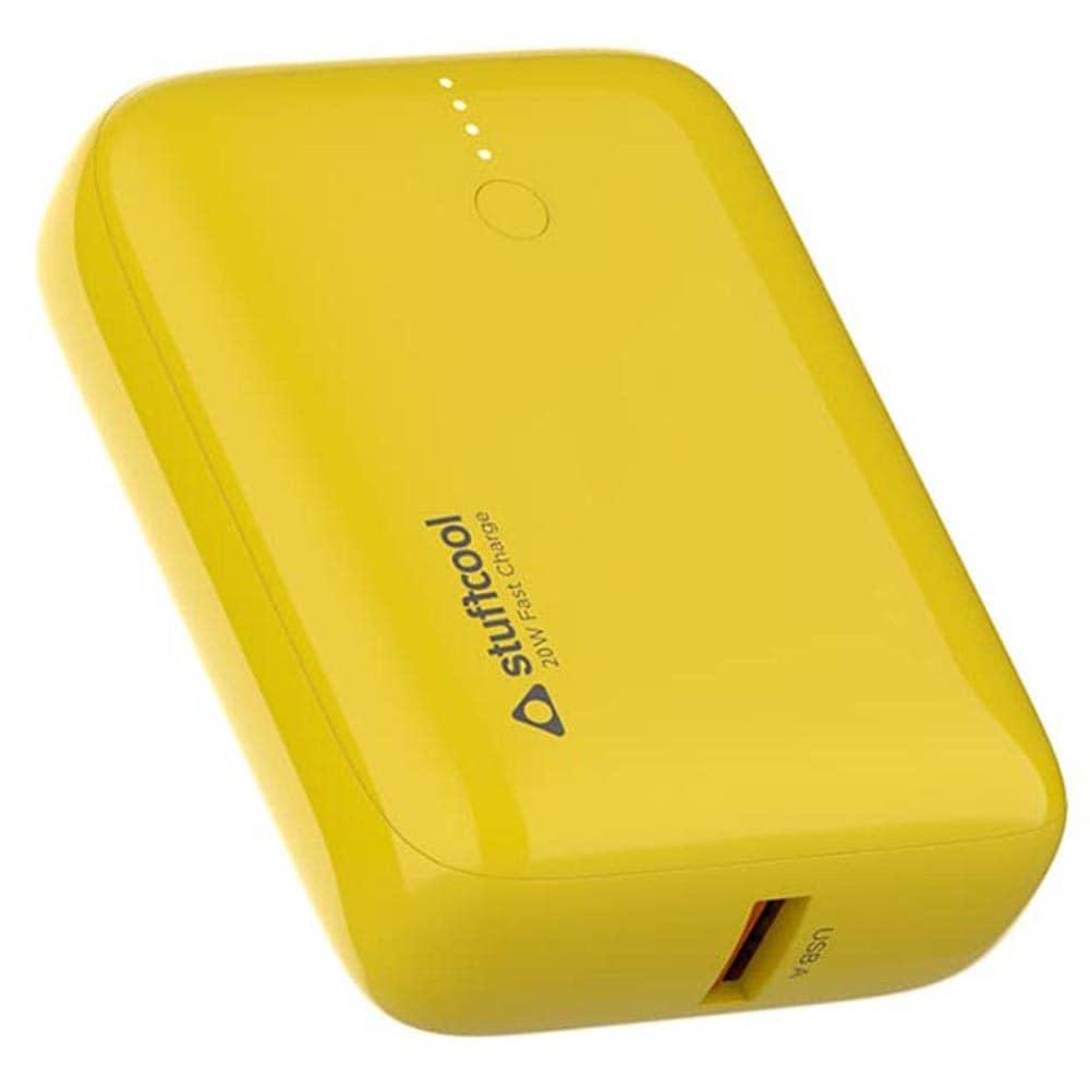 Stuffcool 10000 mAh Power Bank, Palm Smallest Yellow