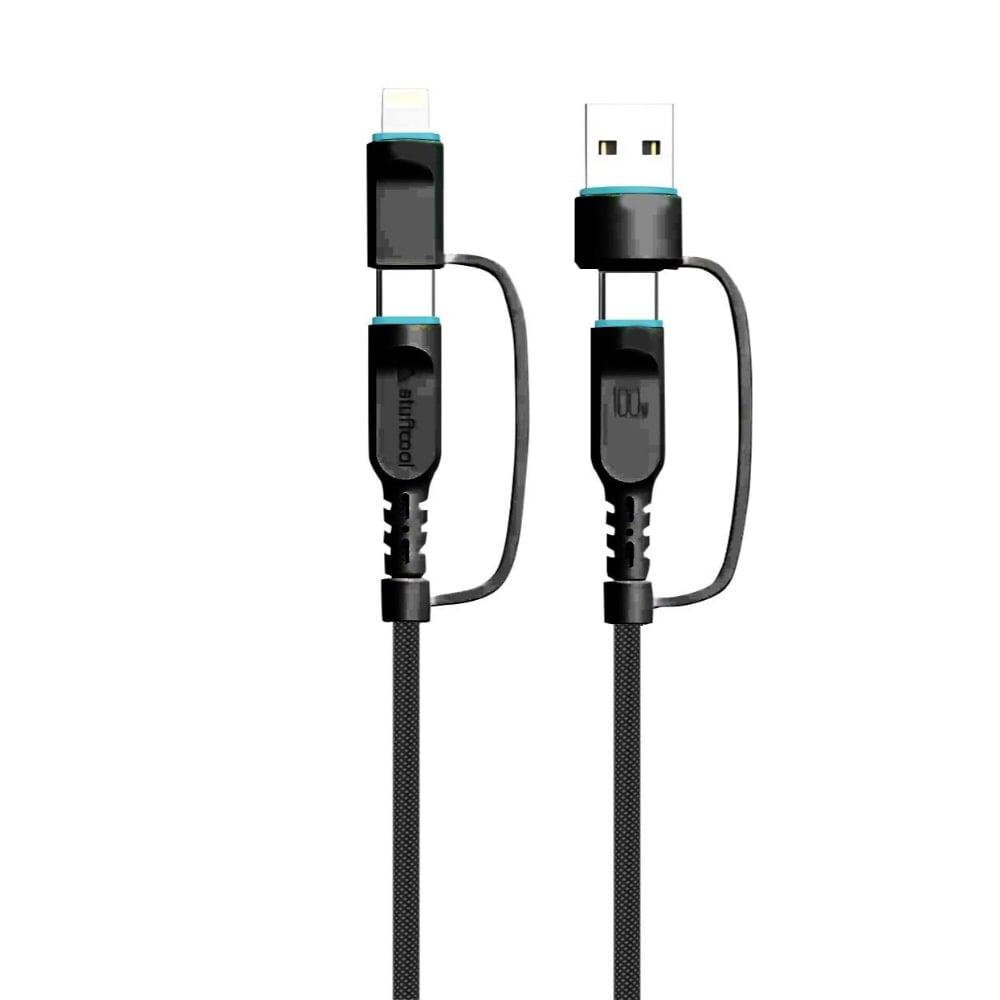 Stuffcool Tug 4 In 1 60 W 150 cm (1.5 m) Power Cable, Black