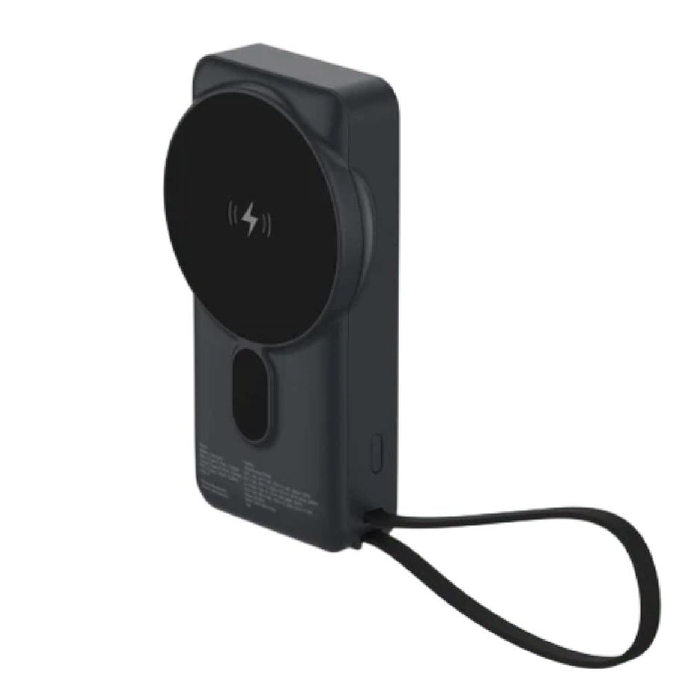 Stuffcool Nemo 10000 mAh Magnetic Wireless Power Bank + Type C Cable, Black, PBNEMOSIL