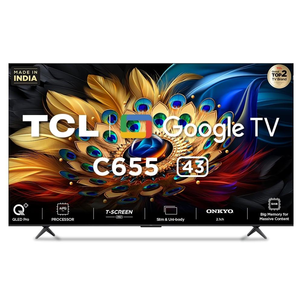 Buy TCL 109.22 cm (43 Inch) QLED Smart Google TV, 43C655, Black at