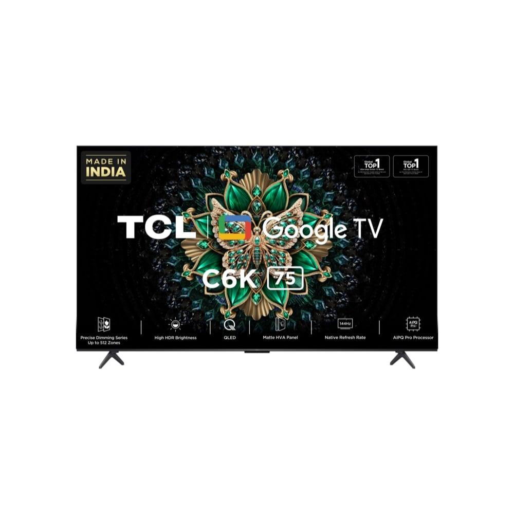 TCL 190 cm (75 inch) QD-Mini LED Google TV, 75C6K, Black