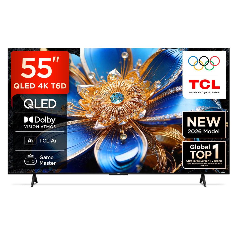 TCL T6D 139.7 cm (55 inch) QLED Google TV, 55T6D, Black