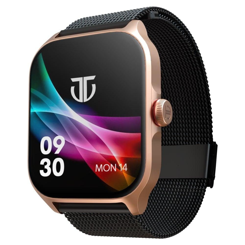 Titan Zeal Premium Metal Smartwatch with 4.69 cm (1.85 inch) AMOLED Display, BT Calling, AI Coach, 100+ Sports Modes, Voice Assistant & IP68 Water Resistance, Rose Gold & Black Mesh