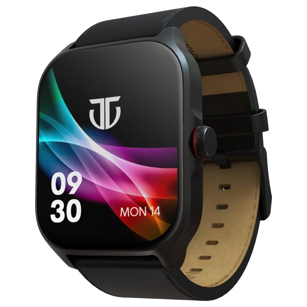 Titan Zeal Premium Metal Smartwatch with 4.69 cm (1.85 inch) AMOLED Display, BT Calling, AI Coach, 100+ Sports Modes, Voice Assistant & IP68 Water Resistance, Black & Black Leather