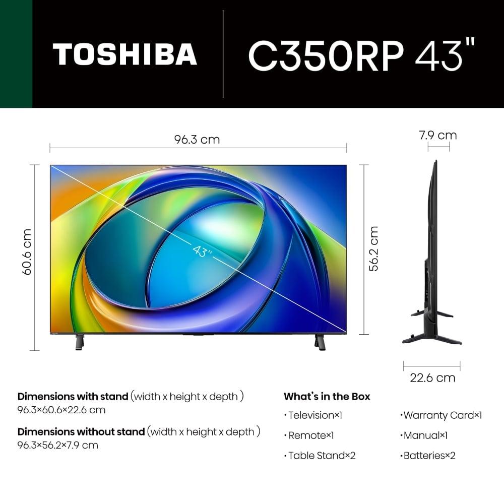 Buy Toshiba 109.2 cm (43 Inch) 4K Ultra HD TV, 43C350RP at