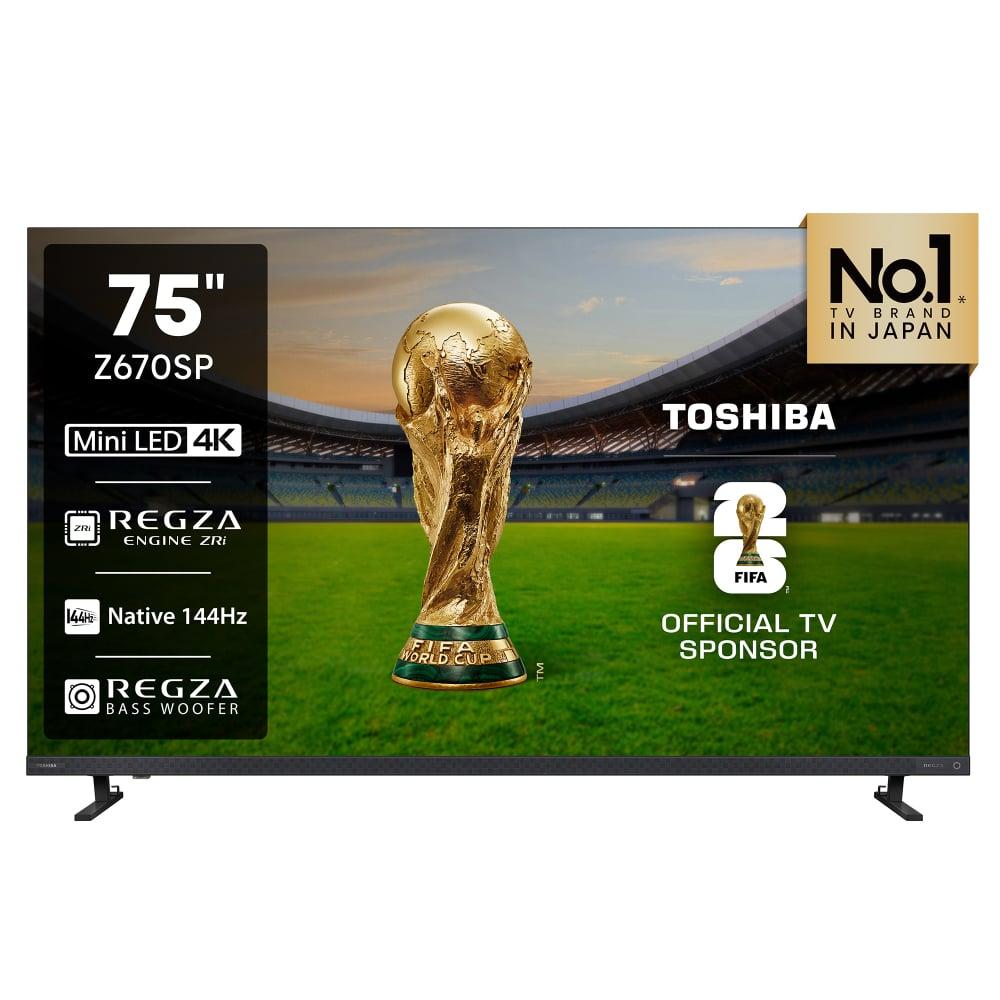 Toshiba 190 cm (75 inch) Ultra HD 4K Mini QLED TV, 75Z670SP, Black
