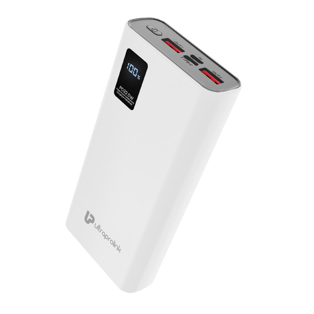 UltraProlink Juice-Up Pro+ 20000 mAh 22.5 W Power Bank, White