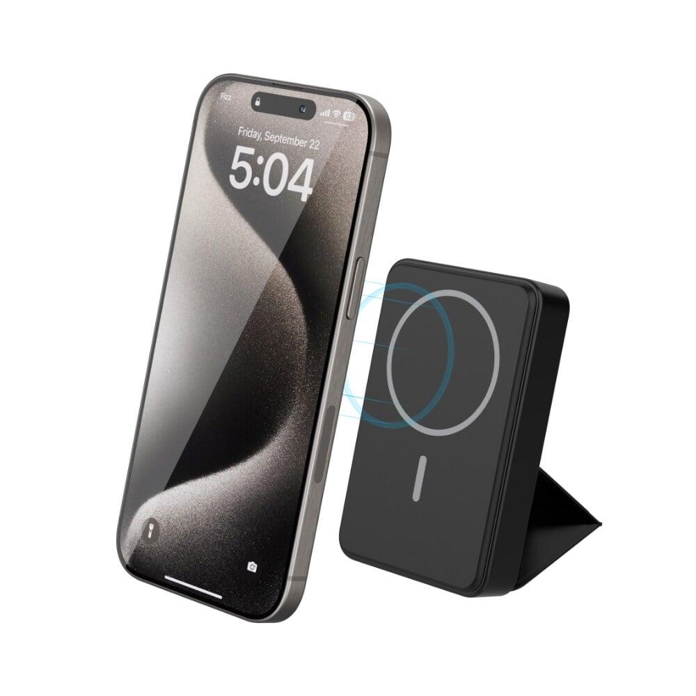 Urbn 10000 mAh 15 W MagTag Power Bank with Stand, Black