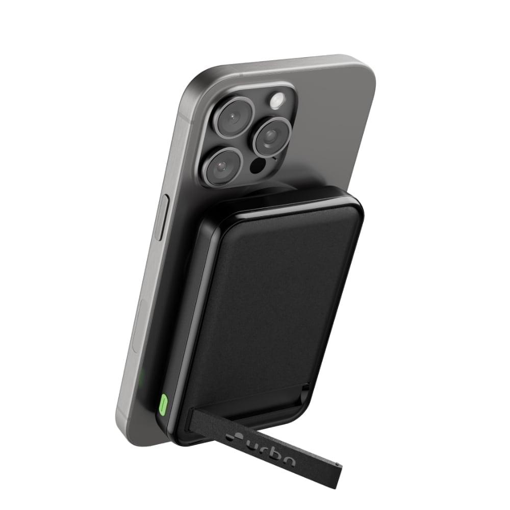 Urbn 10000 mAh 15 W Arc MagTag Power Bank with stand, Black