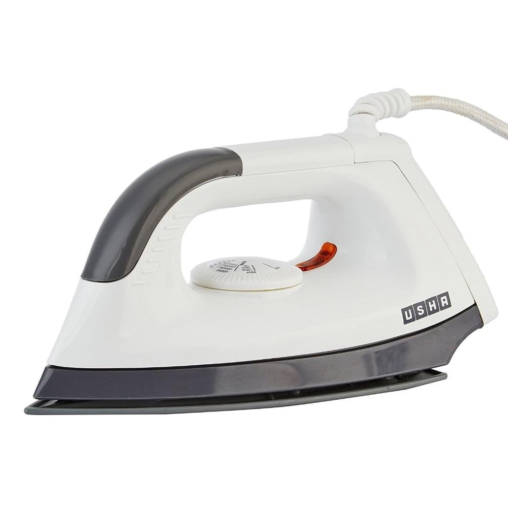 Usha 1602, 1000 Watts, Dry Iron,Shock Proof, Sole Plate Coating, Power Indicator, White
