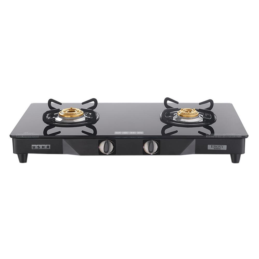 Usha Ebony GS2001 Cooktop with 2 Brass Burners