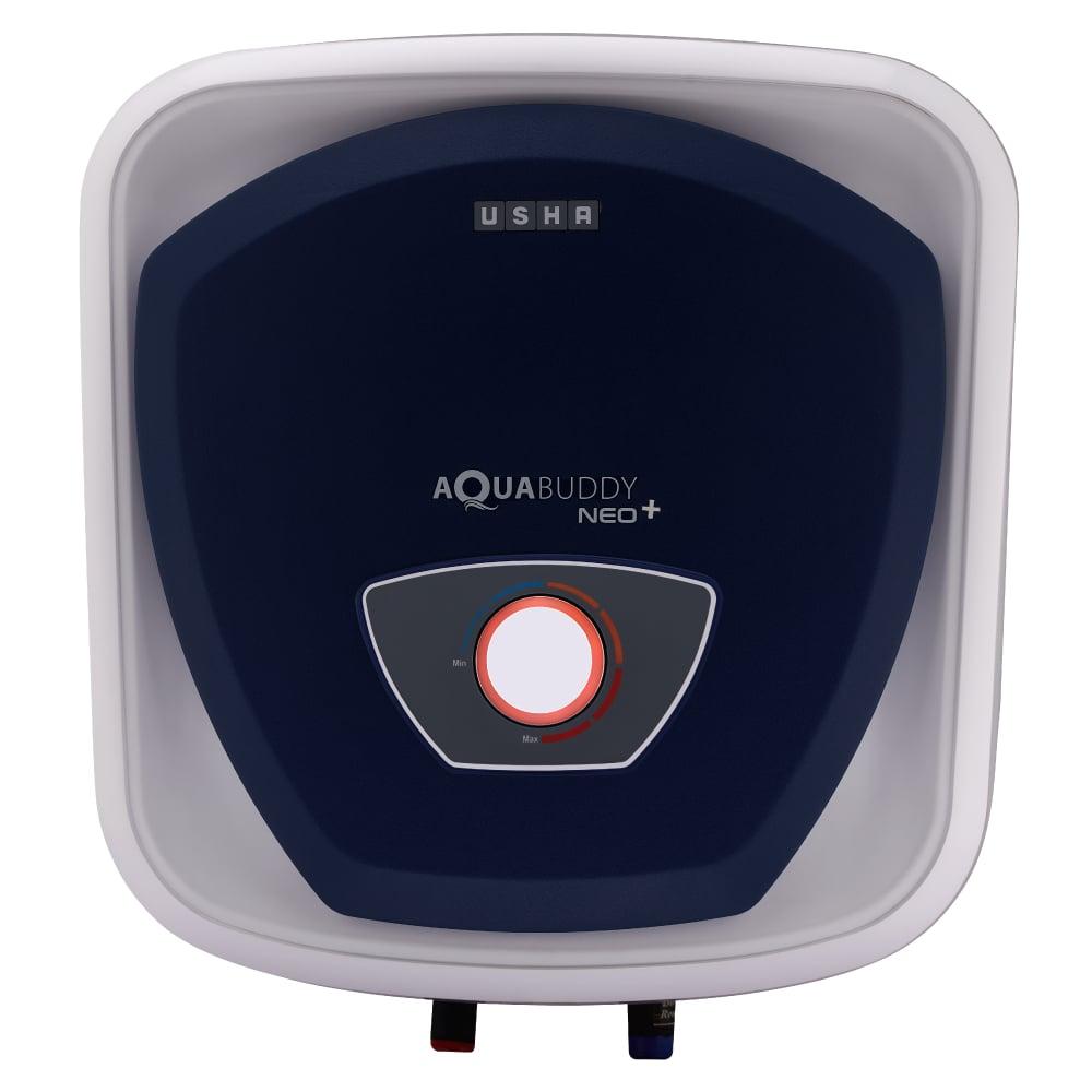 Usha AquaBuddy Neo Plus, Storage Water Geyser 15 L, Copper Heating Element, Anti-Rust Protection, White