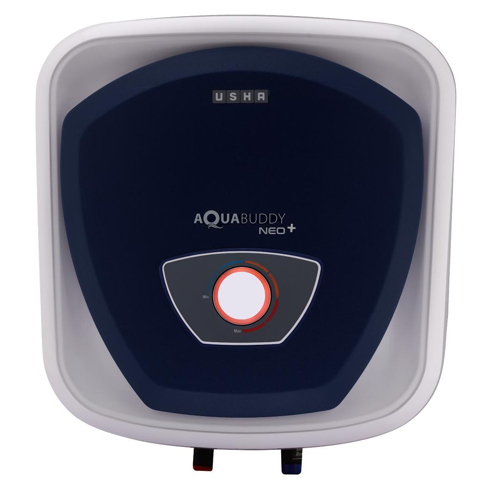 Usha AquaBuddy Neo Plus, Storage Water Geyser 20 L, Copper Heating Element, Anti-Rust Protection, White