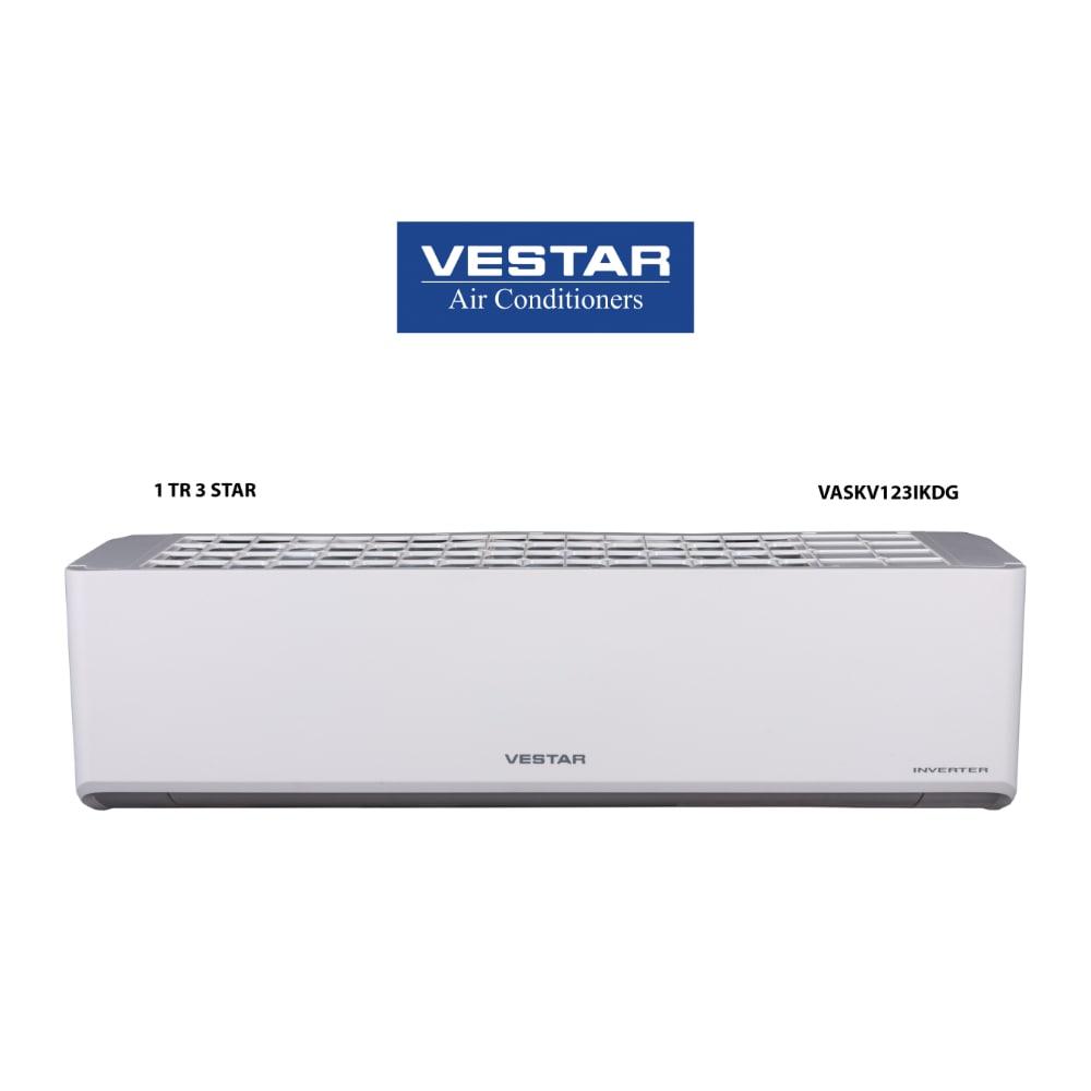 Vestar 1 Ton 3 Star Inverter Split AC, VASKV123IKDG (Super Mode, Smart Mode, Quiet Operation, Eco Mode, Clock/Timer On/Timer Off, Sleep Mode, I-Feel Mode, Auto Diagnoses, Dimmer, Remote Backlight, 2024 Launch)