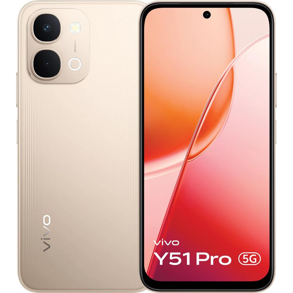 Vivo Y51 Pro 128 GB, 8 GB RAM, Noble Gold, Mobile Phone