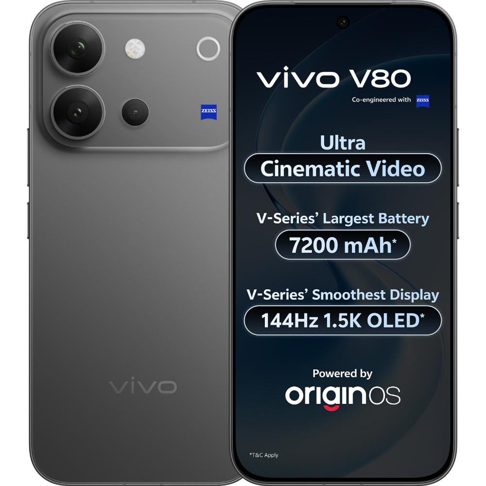 Vivo V80 5G 512 GB, 8 GB RAM, Stellar Black, Mobile Phone