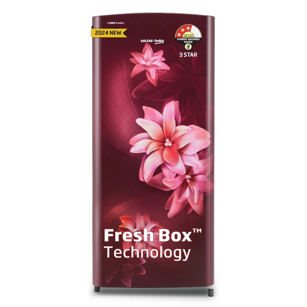 Voltas Beko 183 L 3 Star Direct Cool Single Door Refrigerator, Stella Wine, RDC215C/S0WSR0M0000GO