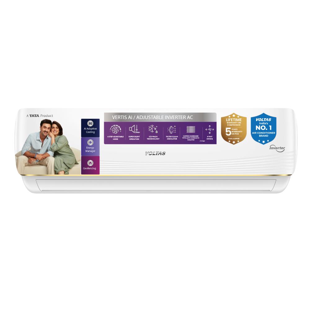 Voltas 1.5 Ton 3 Star Inverter Split Air Conditioner, Vertis Ai Zest Gold