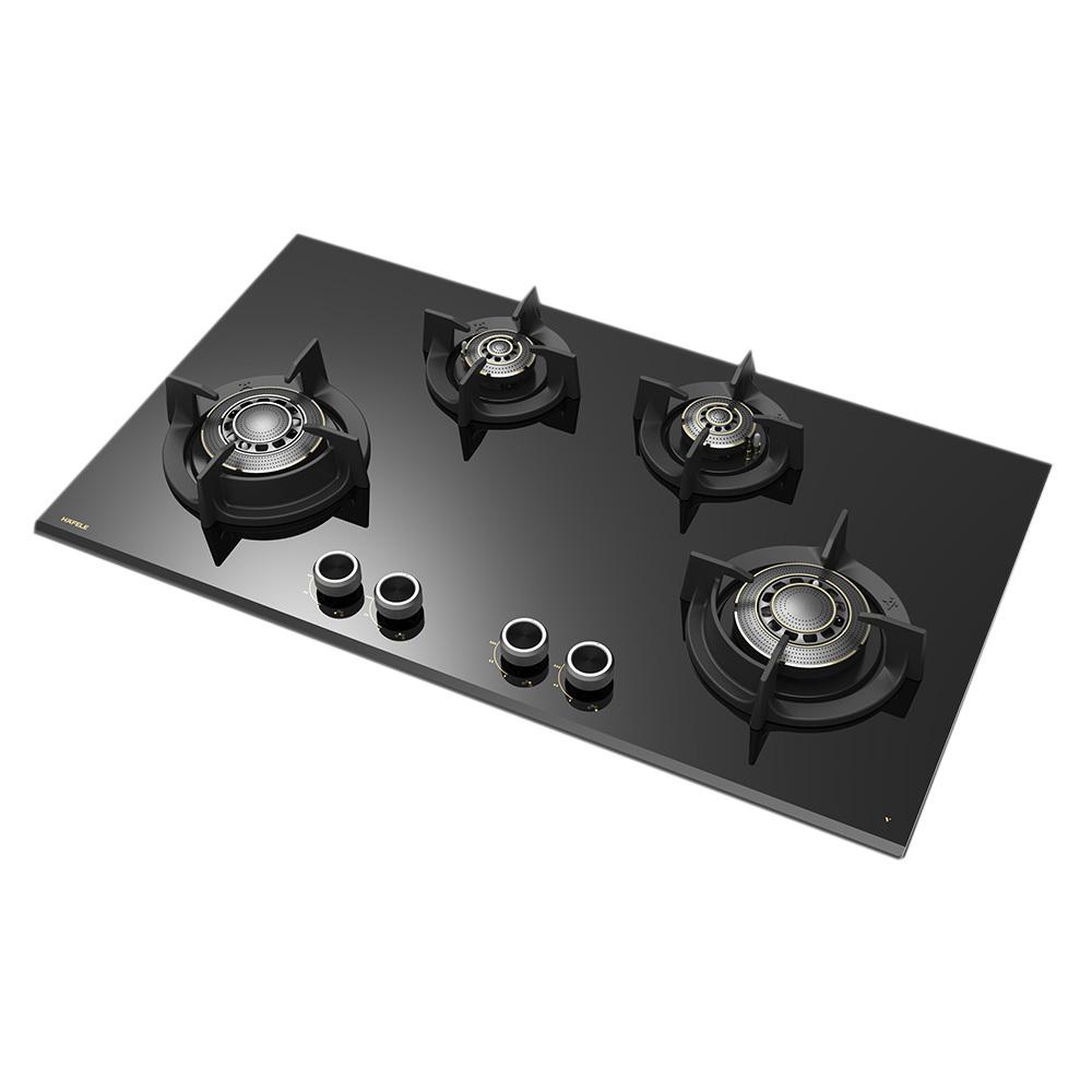 Buy Hafele Vortex 490 Built-in Hob with 4 Brass Burners , Black at Best ...