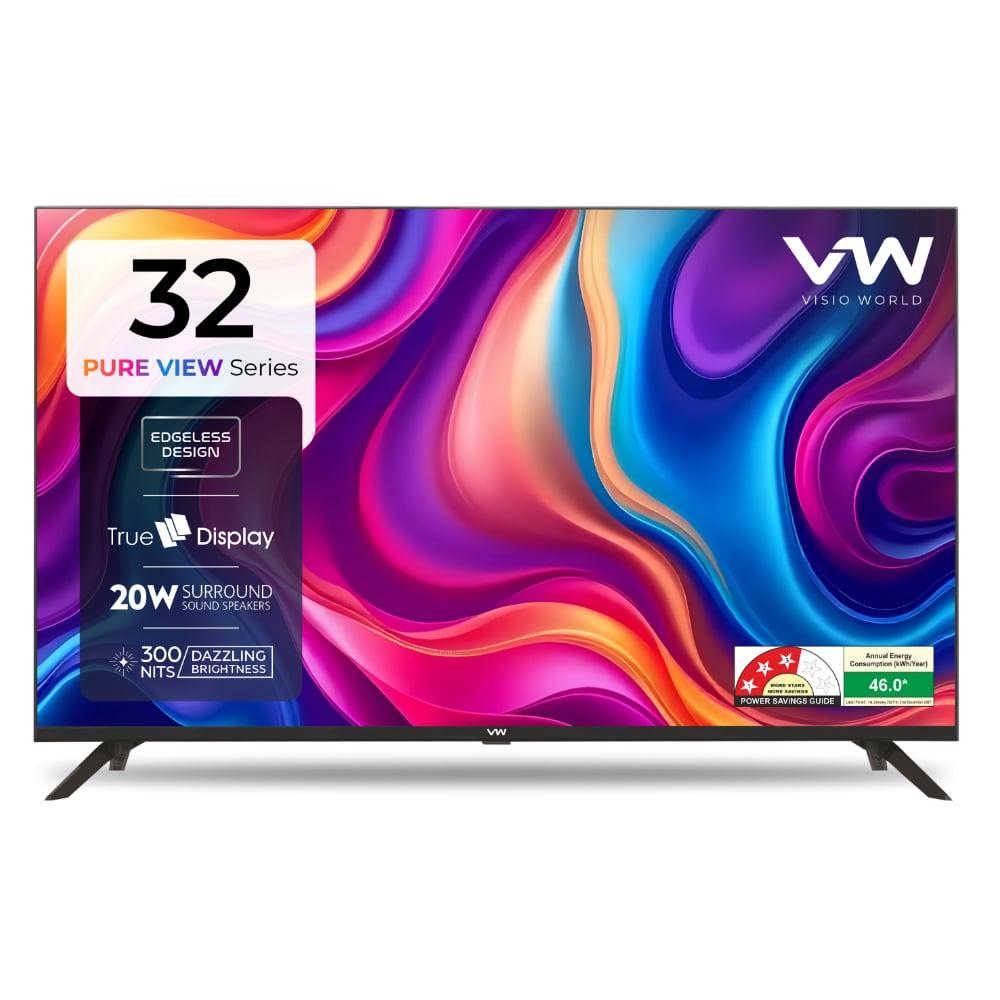 VW 80 cm (32 inches), Frameless Series HD Ready LED TV, Black, VW32A