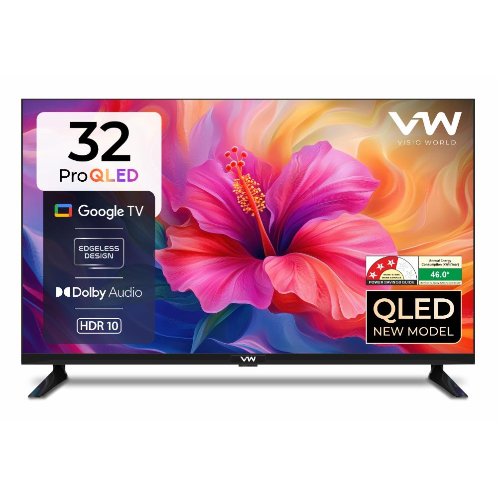 VW 80 cm (32 inches), Pro Series HD Ready Smart QLED Google TV, Black, VW32GQ1