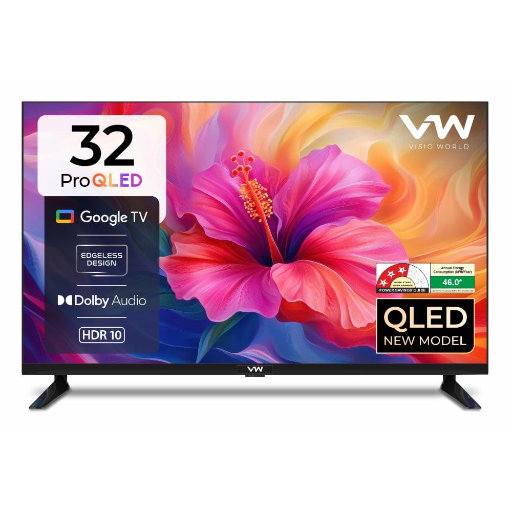 VW 80 cm (32 inches), Pro Series HD Ready Smart QLED Google TV, Black, VW32GQ1
