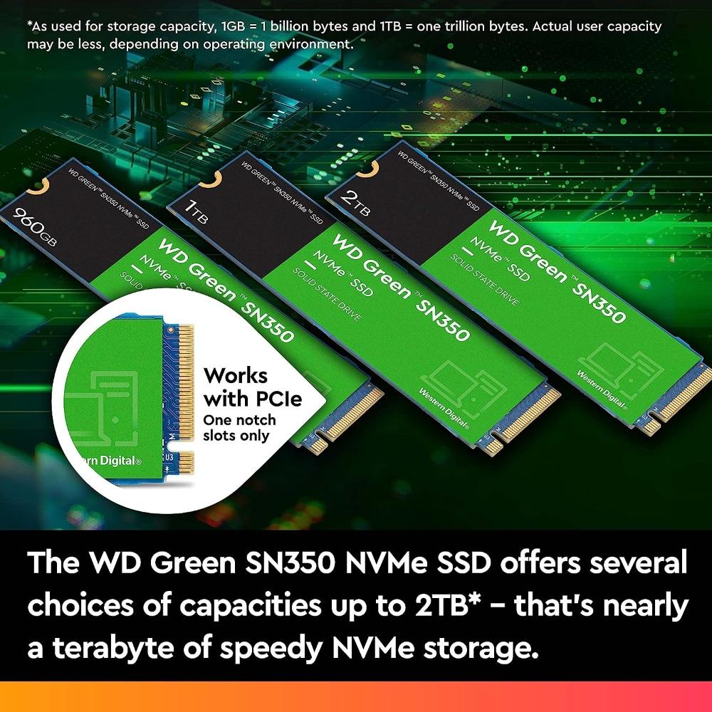 Western Digital 1 TB Green SN350 NVMe Internal Solid State Drive (SSD)