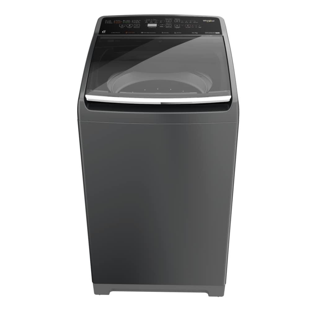 Whirlpool 7.5 kg Top Load, ZPF Technology, In-built Heater, Spiro Wash Action, Smart sensor, Smart Detergent Recommendation, Grey, 5 Star (Stain Wash Pro)