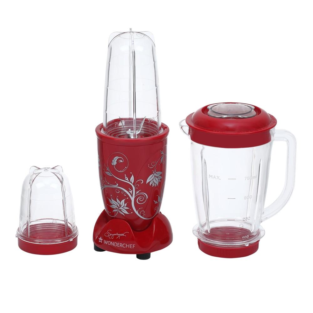 Wonderchef Nutri-Blend Blender Mixer Grinder, 3 Transparent and Unbreakable Jars, 400 Watt, Hands-Free Operation, Assorted