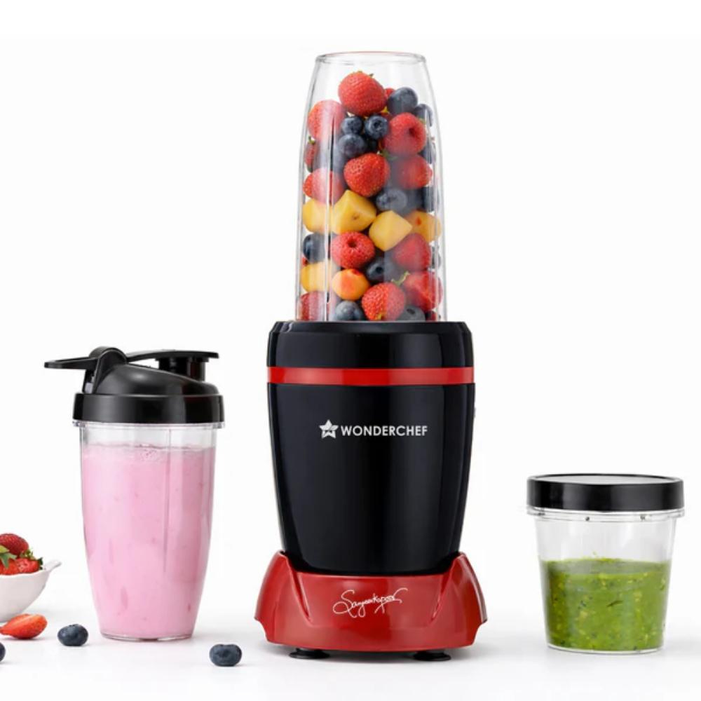 Wonderchef Nutriblend 750 W 2 Jar Turbo Juicers, Red and Black