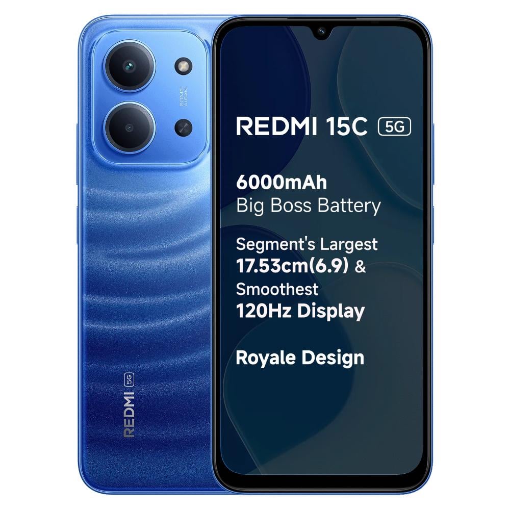Redmi 15C 5G 128 GB, 4 GB RAM, Moonlight Blue, Mobile Phone