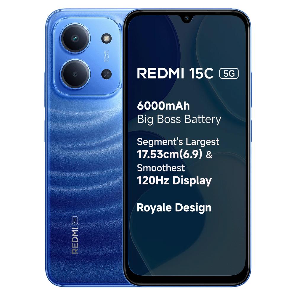 Redmi 15C 5G 128 GB, 6 GB RAM, Moonlight Blue, Mobile Phone