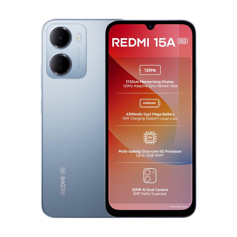 Redmi 15A 5G 64 GB, 4 GB RAM, Blue, Mobile Phone