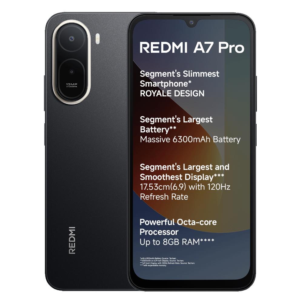 Redmi A7 Pro 4G, 64 GB, 4 GB RAM, Black, Mobile Phone