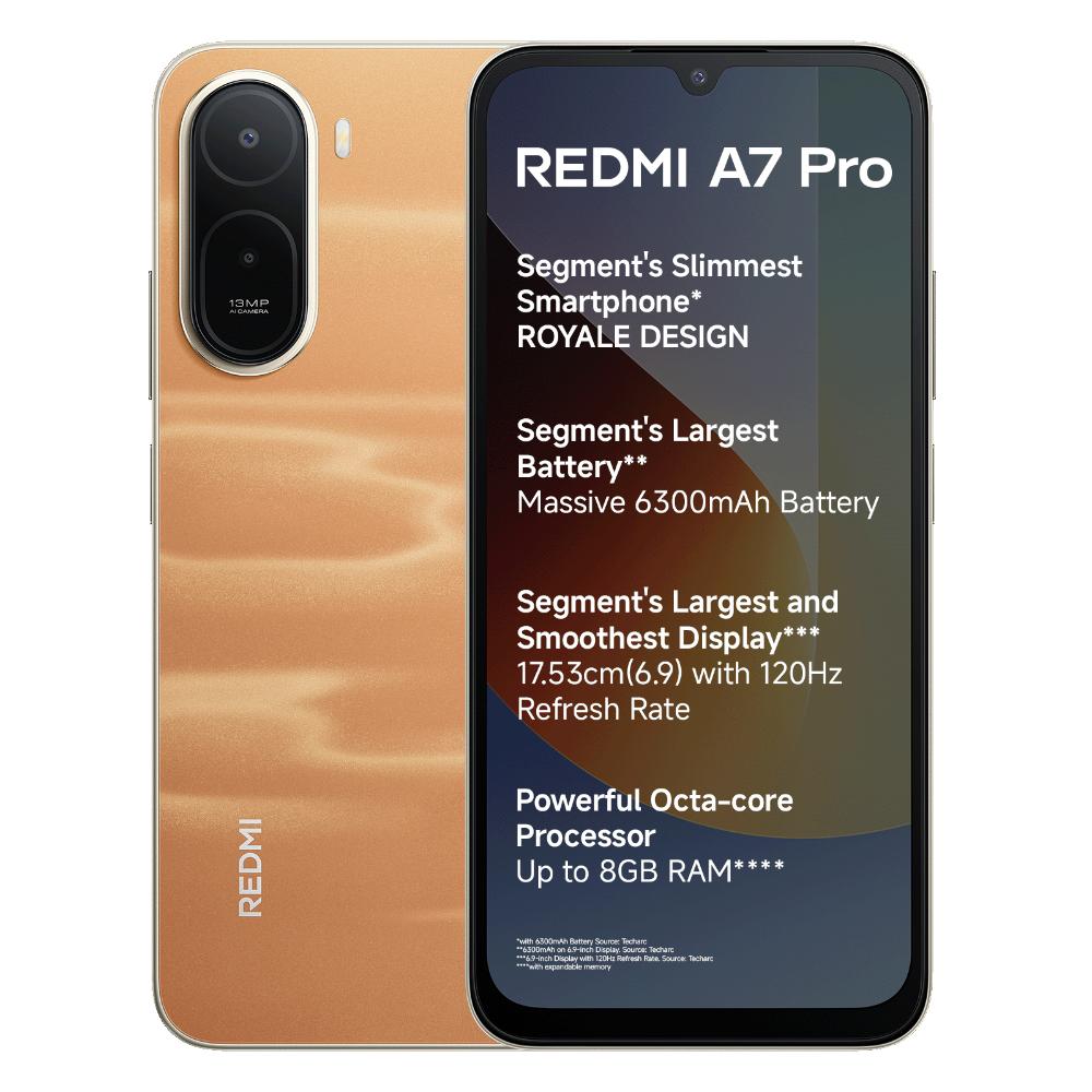 Redmi A7 Pro 4G, 64 GB, 4 GB RAM, Sunset Orange, Mobile Phone