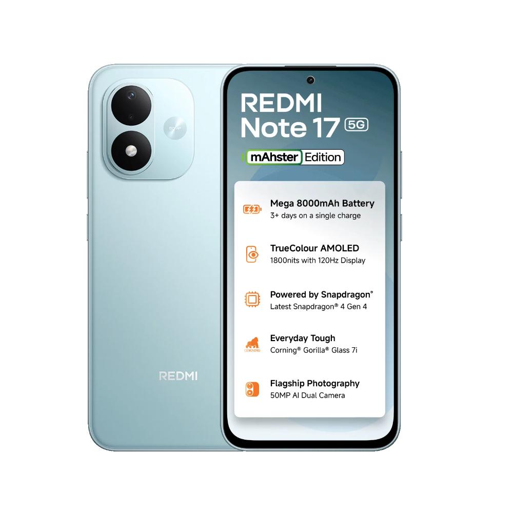 Redmi Note 17 5G 128 GB, 6 GB RAM, Arctic Blue, Mobile Phone