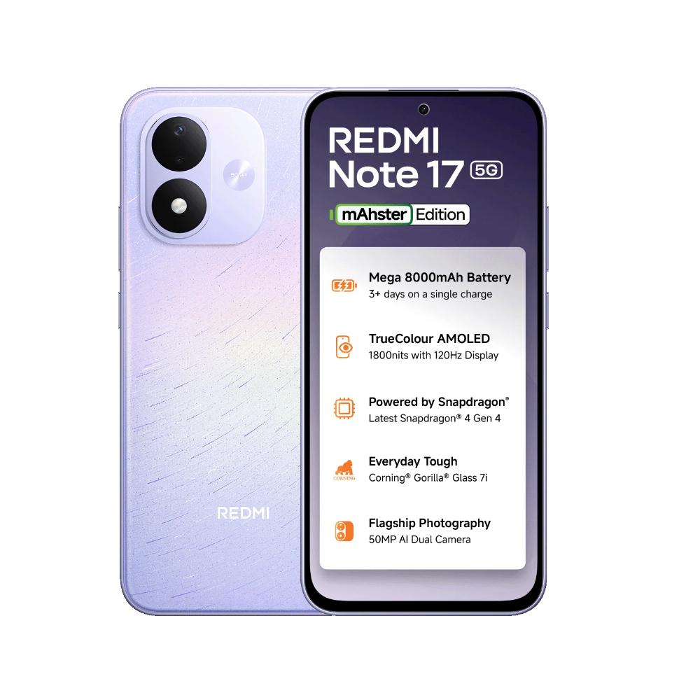 Redmi Note 17 5G 128 GB, 8 GB RAM, Starlight Purple, Mobile Phone