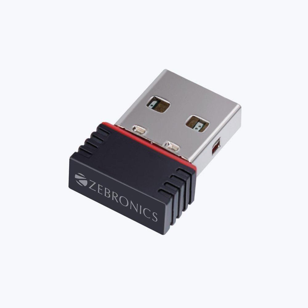 ZEBRONICS ZEB-USB150WF1 WiFi USB Mini Adapter supports 150 Mbps wireless data, comes with advanced security WPA/WPA2 encryption standard