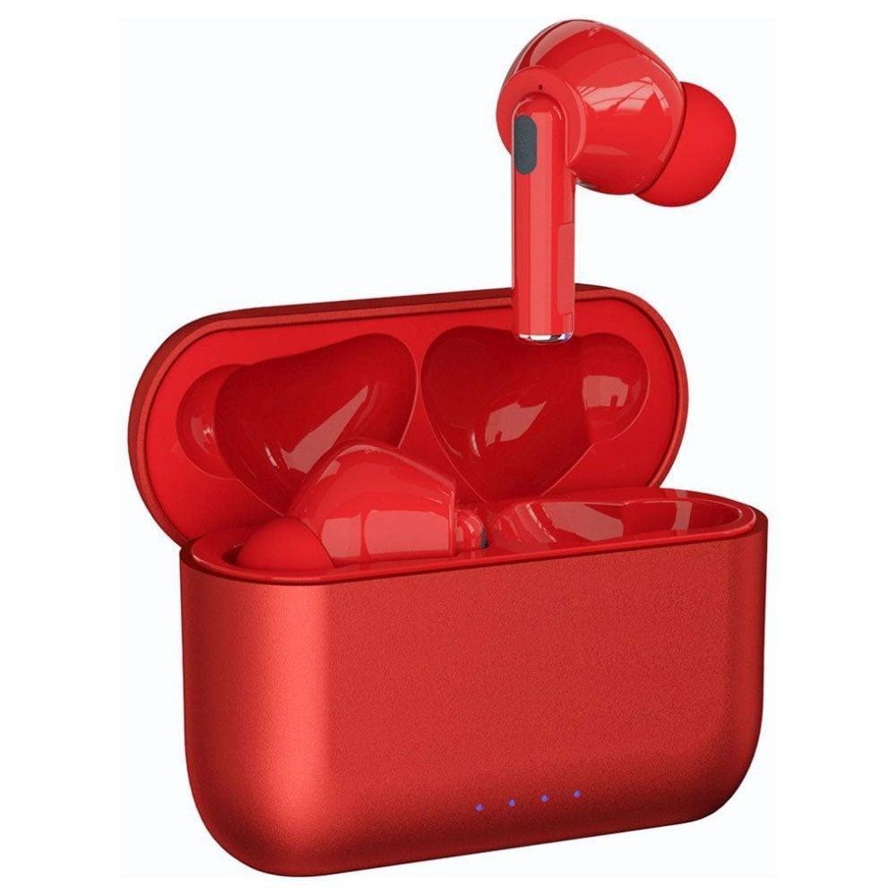 Zebronics Zeb-Sound Bomb 2 True Wireless Earbuds, 14 hours of playtime, Snug fit, Type C charging, voice assistant, Splash proof, Red