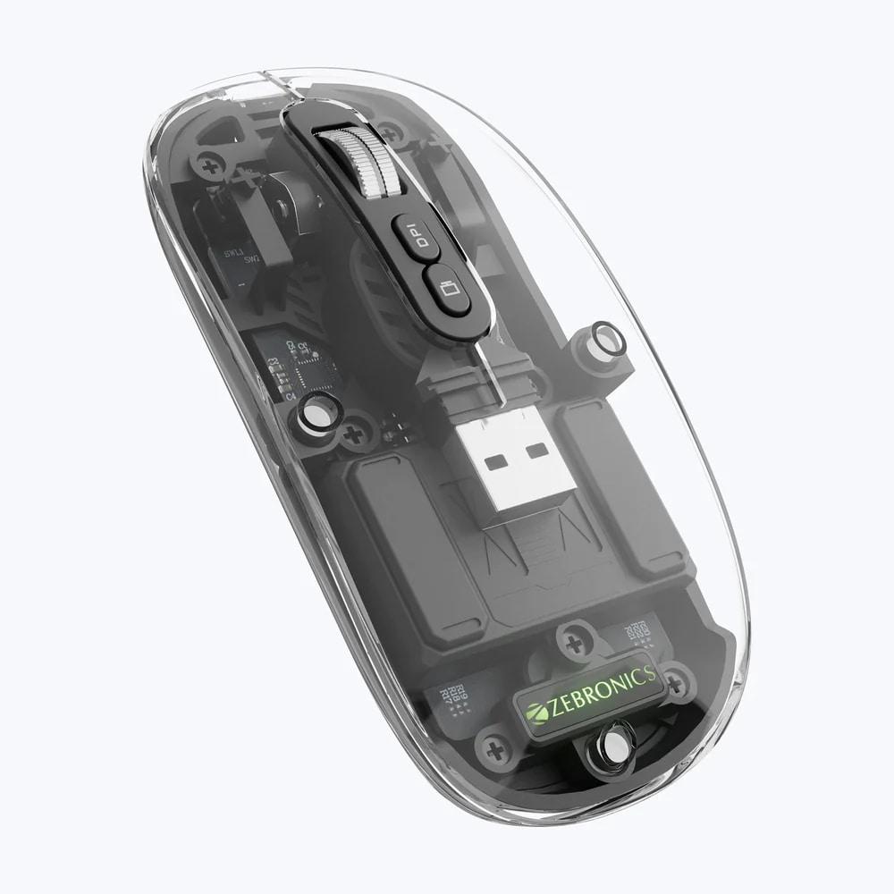 Zebronics Sheer Wireless Optical Mouse, Grey